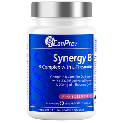 CanPrev Synergy B Complex with L-Theanine – 60 Capsules, 30-Day Supply