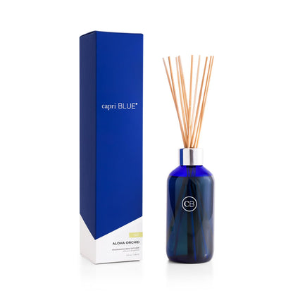 Capri Blue Aloha Orchid Reed Diffuser Set - 8 oz - Cobalt Blue