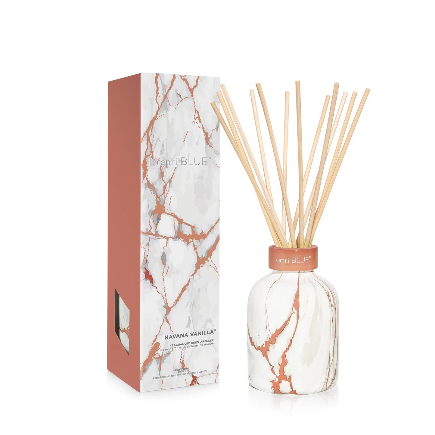 Capri Blue Havana Vanilla Modern Marble Reed Diffuser Set - 5.7 fl oz