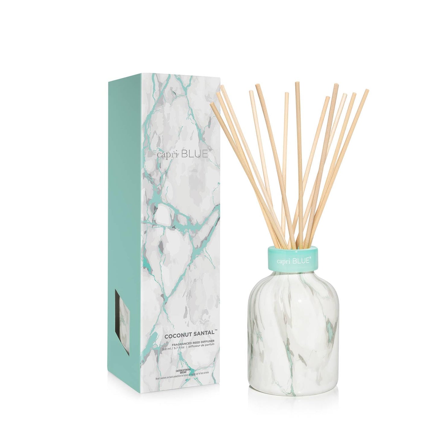 Capri Blue Modern Marble Reed Diffuser Set – Coconut Santal | Luxury Home Fragrance