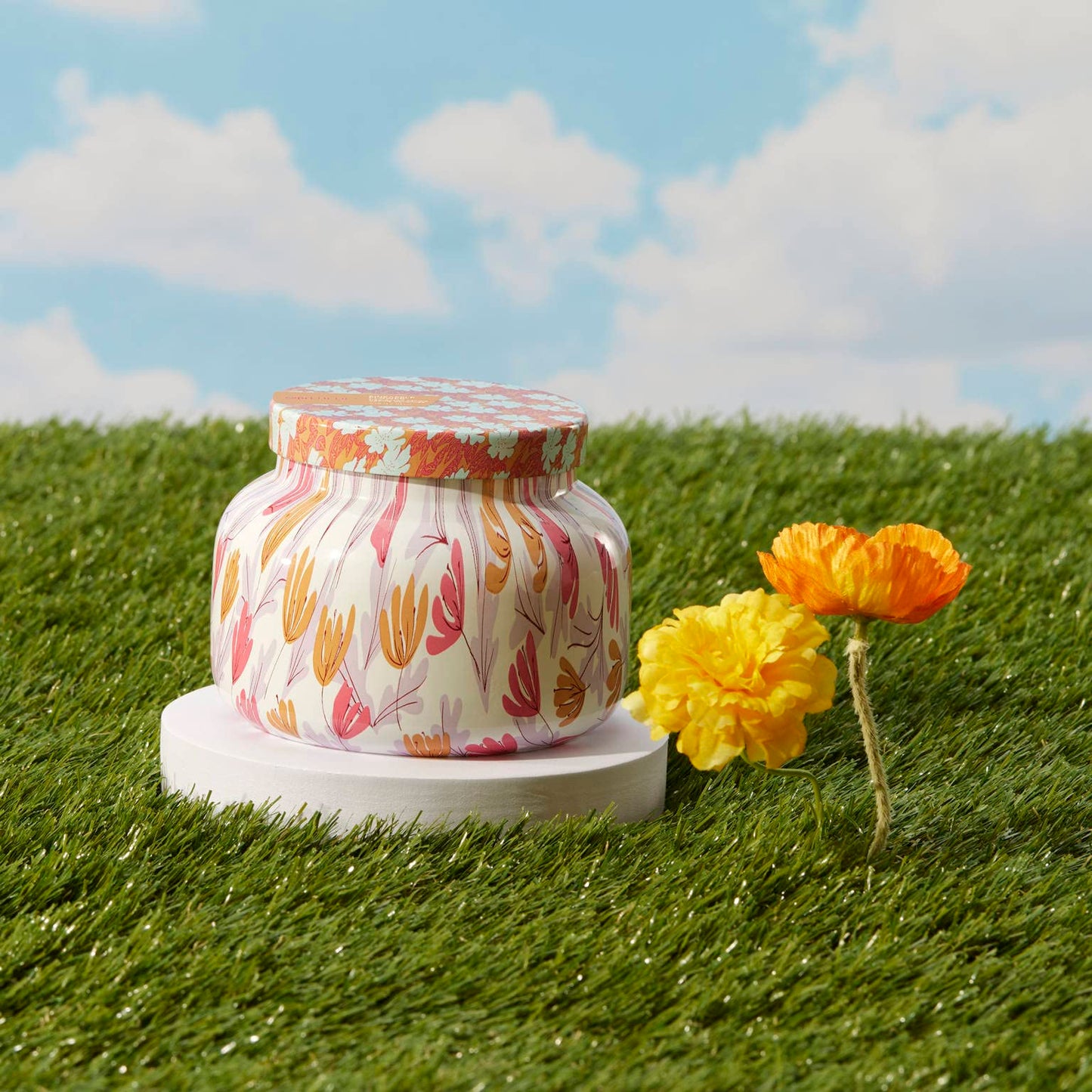 Capri Blue Pineapple Flower Scented Candle | Pattern Play 19 oz Jar | Soy Wax