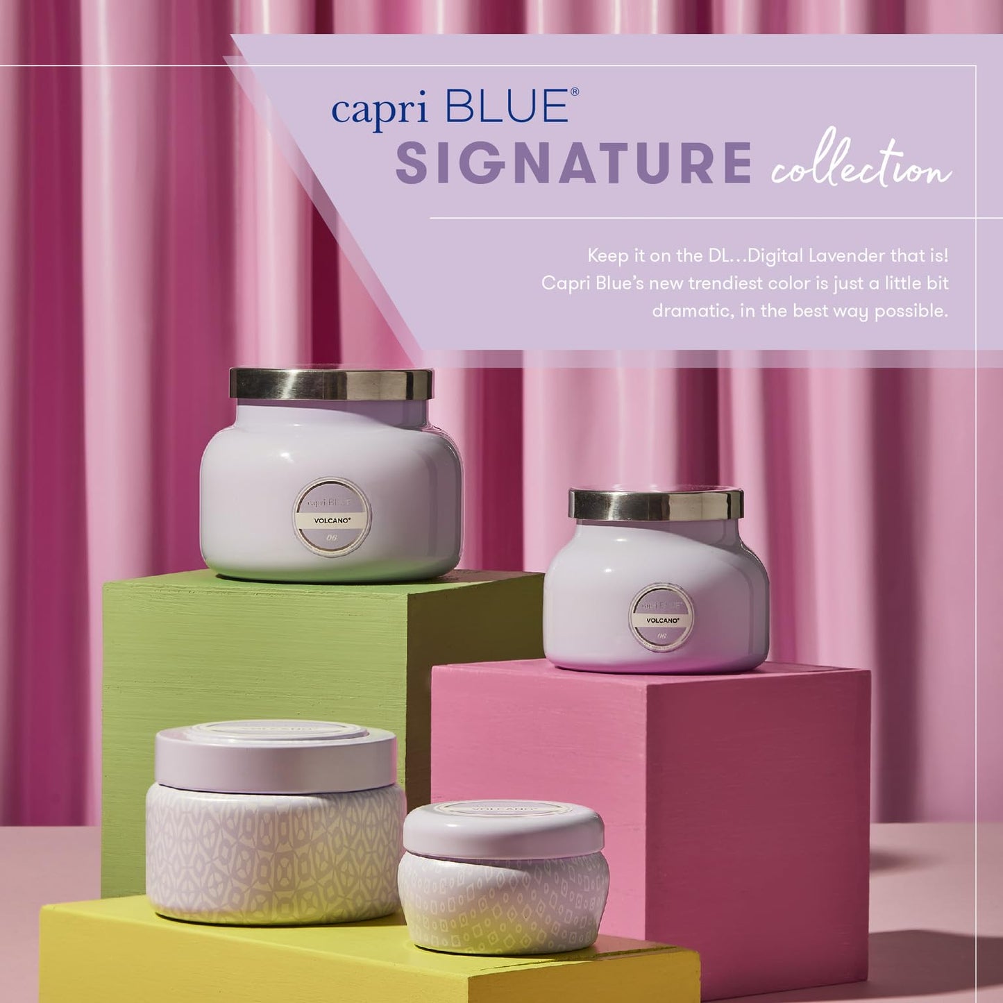 Capri Blue Volcano Lavender Petite Jar Candle (8 oz) – Luxury Soy Wax Blend | Tropical Fruits & Sugared Citrus
