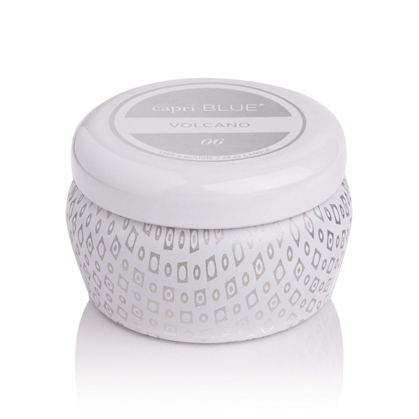 Capri Blue Volcano Mini Tin Candle (3 oz) • Luxury Soy Wax Blend in Tropical Fruit & Sugared Citrus • White Jar