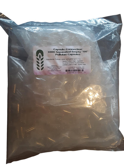 Capsule Connection Separated Empty Pullulan Capsules - 00\" Size, Vegan & Vegetarian (1000)