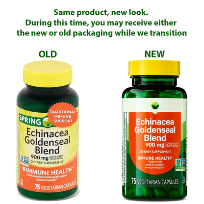 Echinacea Goldenseal Blend – 900 mg, 75 Vegetarian Capsules | Daily Wellness Supplement