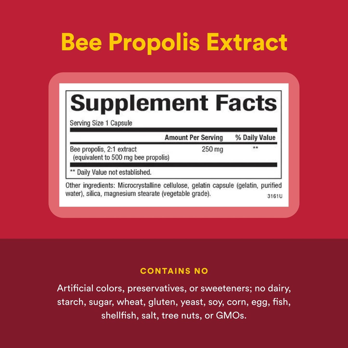 Natural Factors Bee Propolis Extract 500 mg – Supports Immune Health – 90 Capsules (90 Servings)