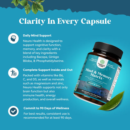 Nootropic Brain Supplement for Memory & Focus (120ct)