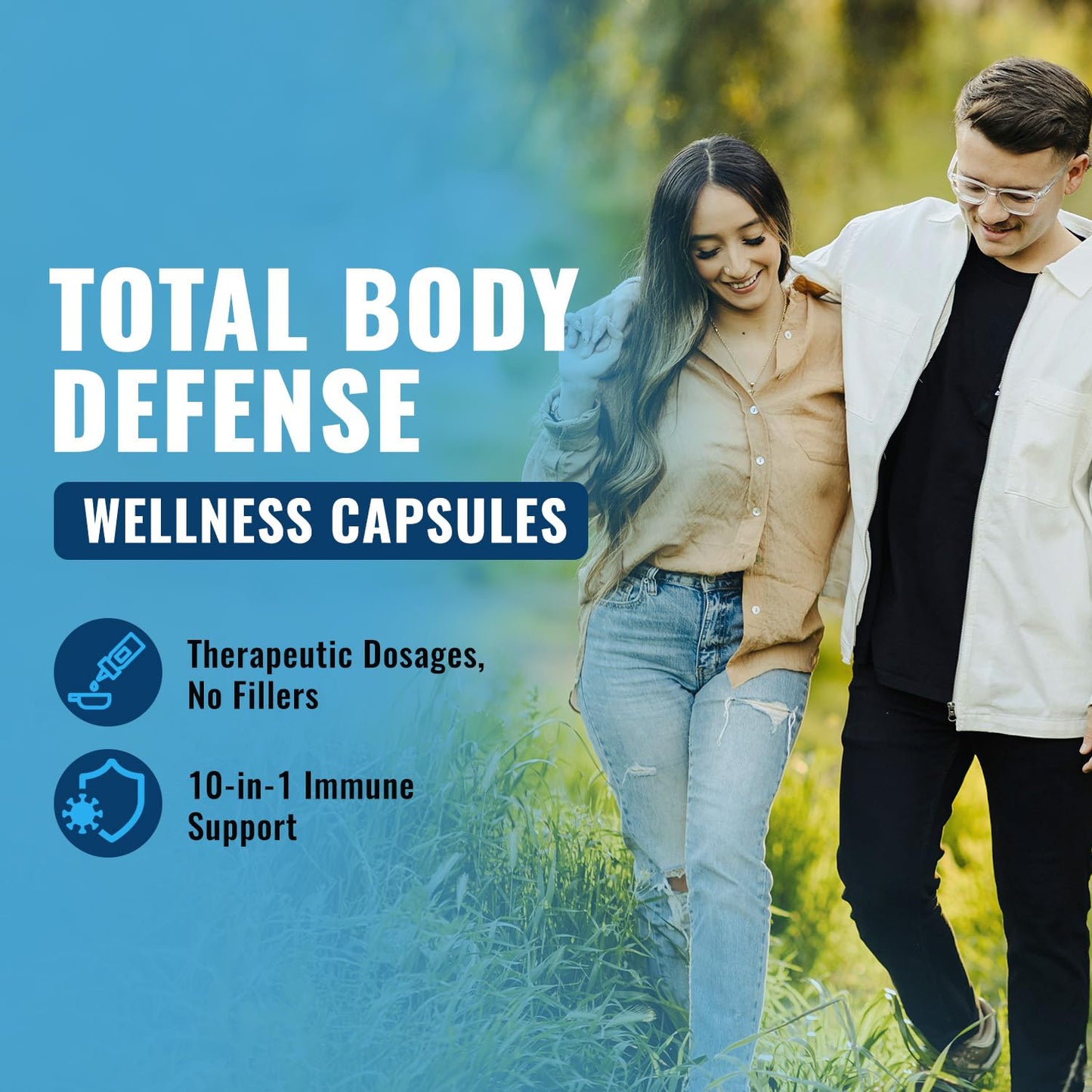 10-In-1 Immune Support Supplement - Immune Boosters for Adults & Kids (60 Caps)