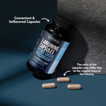 L-Arginine & L-Citrulline Capsules – Nitric Oxide Boost, 120 Count – Vegan