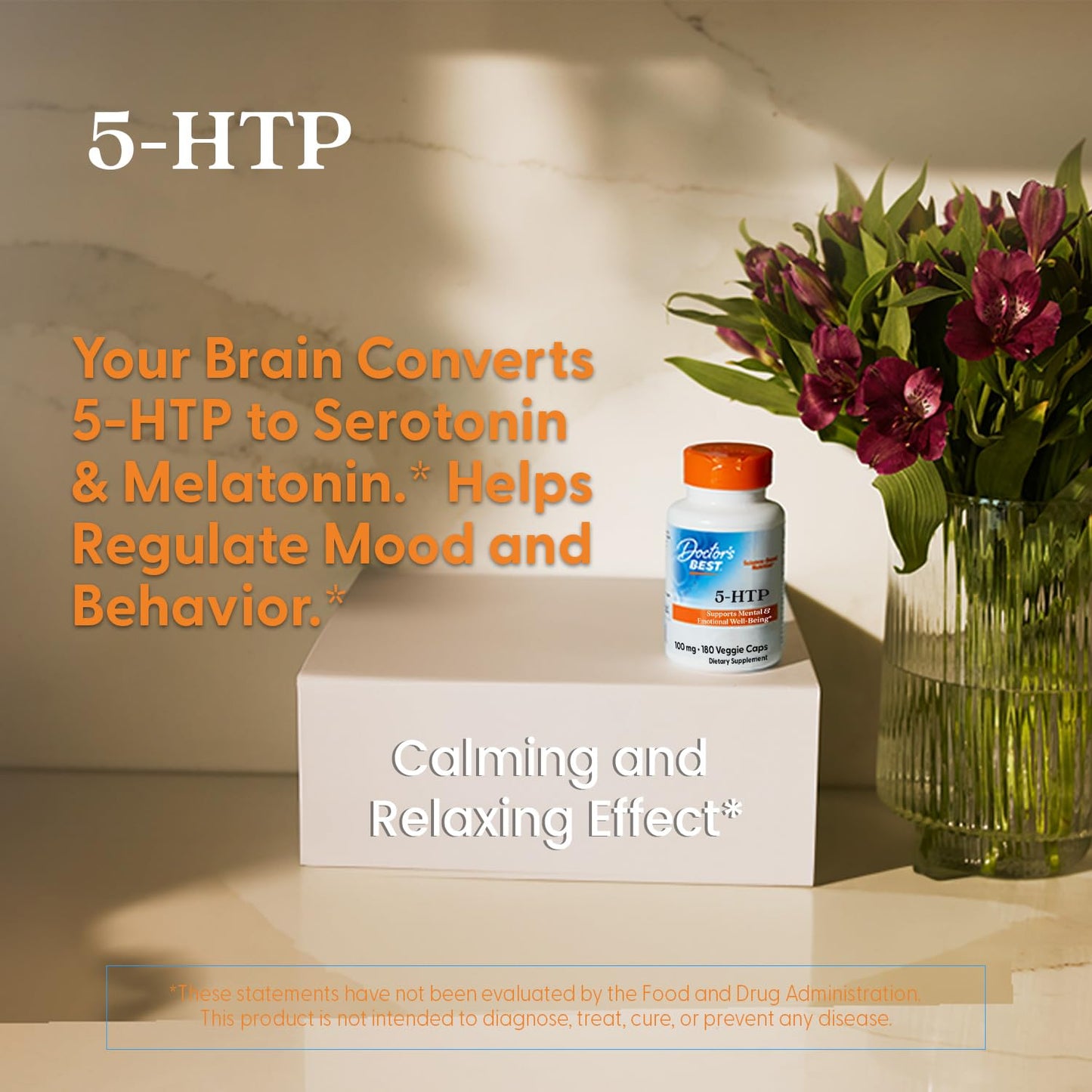 Doctor's Best 5-HTP - Supports Mental & Emotional Well-Being - Non-GMO, Gluten Free, Soy Free, Vegan - 180 Veggie Caps