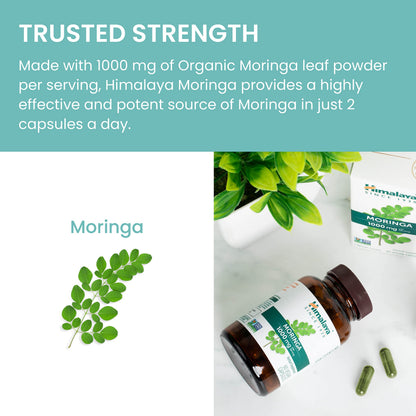 Himalaya Moringa - Herbal Superfood 1000 mg, 60 Capsules | Vegan, Non-GMO, Gluten Free