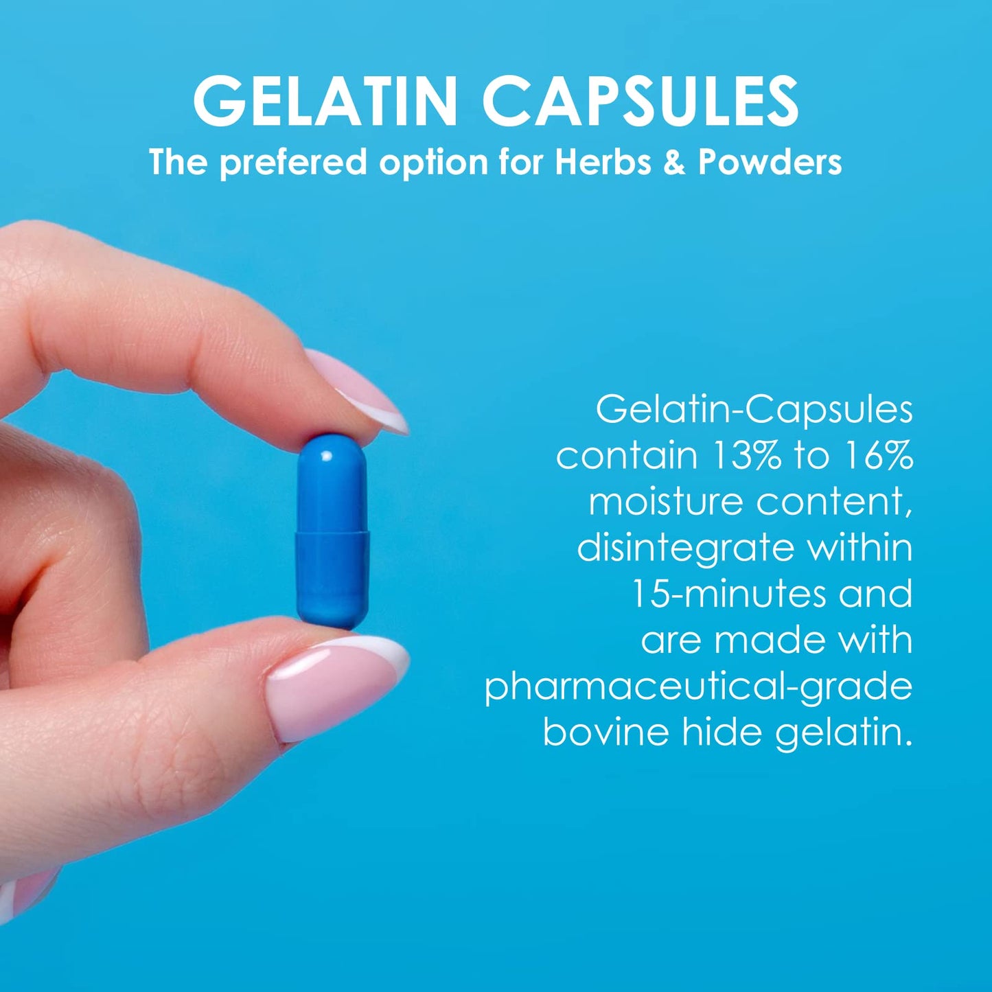 Capsuline Size 0 Empty Gelatin Capsules - 1000 Count | Gluten Free, Kosher, Non-GMO