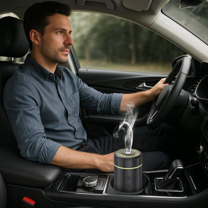 100ML Car Diffuser - Rechargeable Cordless Humidifier with 7 LED Colors (Black)