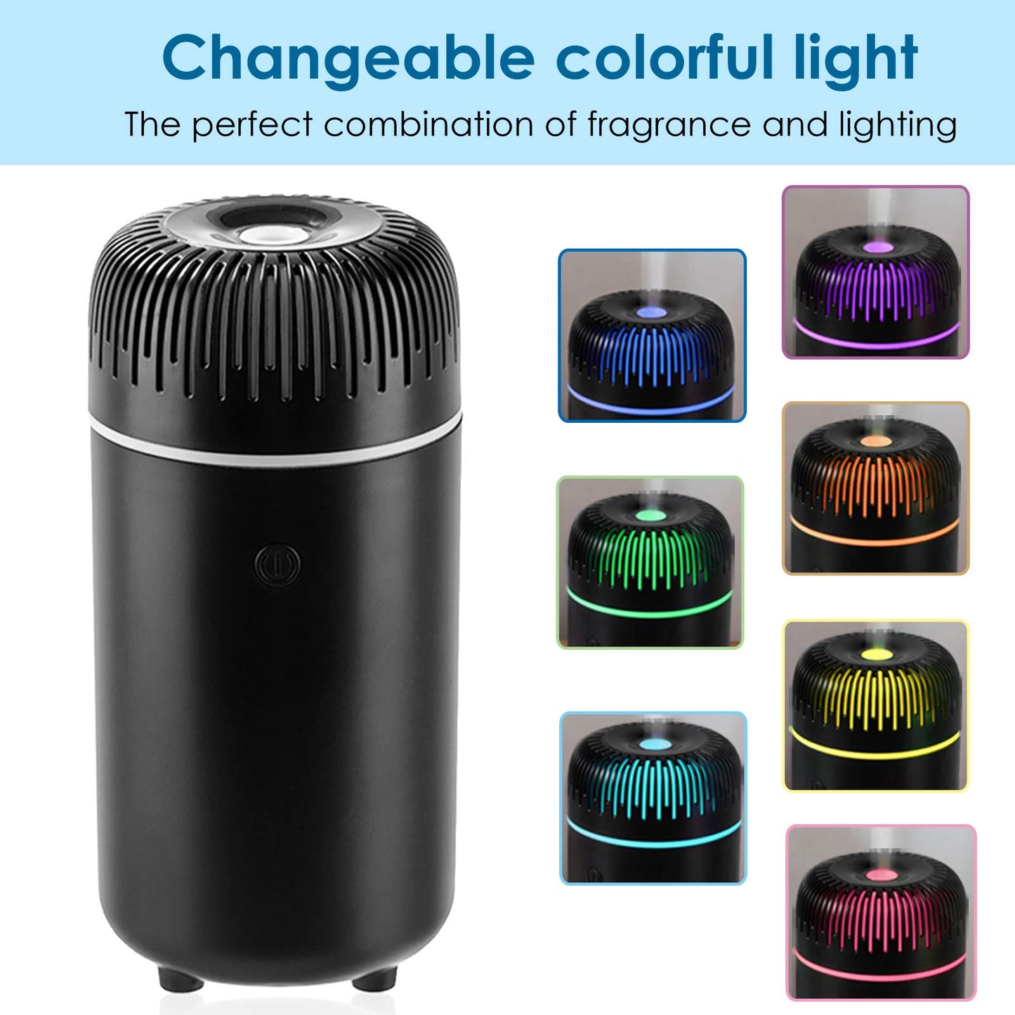 Car Diffuser Humidifier USB Aromatherapy – Mini Portable Diffuser for Car, Home, Office (Black)