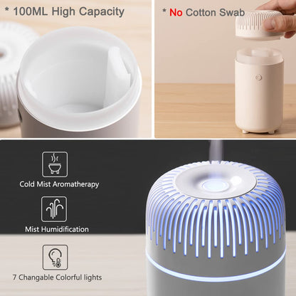 Car Diffuser Humidifier USB Aromatherapy – Mini Portable Diffuser for Car, Home, Office (Black)