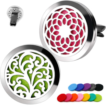 Car Diffuser Vent Clip - 2 Pack 30mm with 12 Felt Pads | Gift for Women & Men
