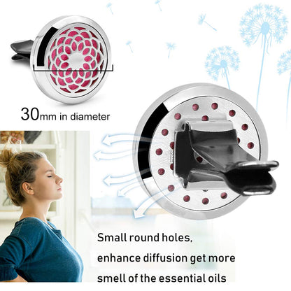 Car Diffuser Vent Clip - 2 Pack 30mm with 12 Felt Pads | Gift for Women & Men