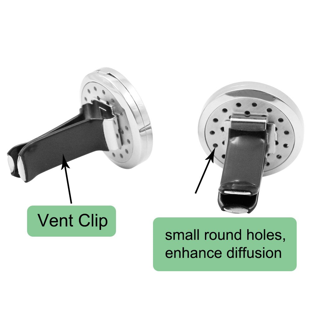 Car Diffuser Vent Clip - 2 Pack 30mm with 12 Felt Pads | Gift for Women & Men