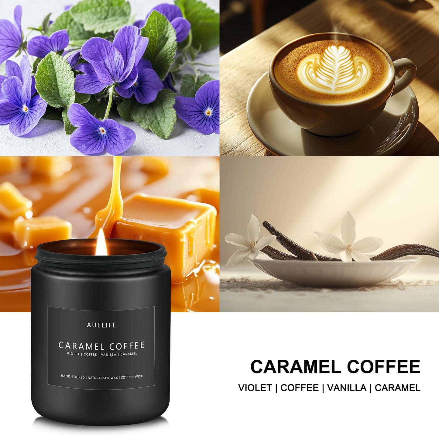 Caramel Coffee Candle - Men's Scented Soy Candle | 7oz, 50 Hours Burn Time