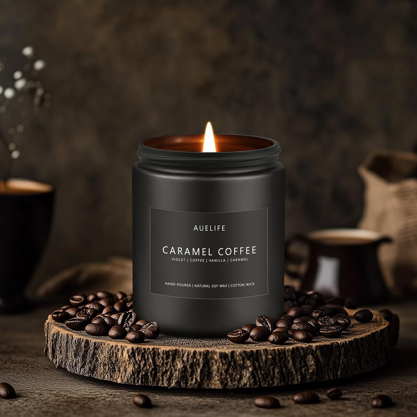Caramel Coffee Candle - Men's Scented Soy Candle | 7oz, 50 Hours Burn Time