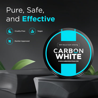 CARBON WHITE Teeth Whitening Powder - Natural Coconut Charcoal 30g
