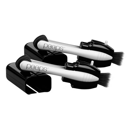 CarbonKlean Peeps Eyeglass Lens Cleaner - NASA-Exclusive Carbon Microfiber Tech, 2 Pack (Black) | 500 Uses