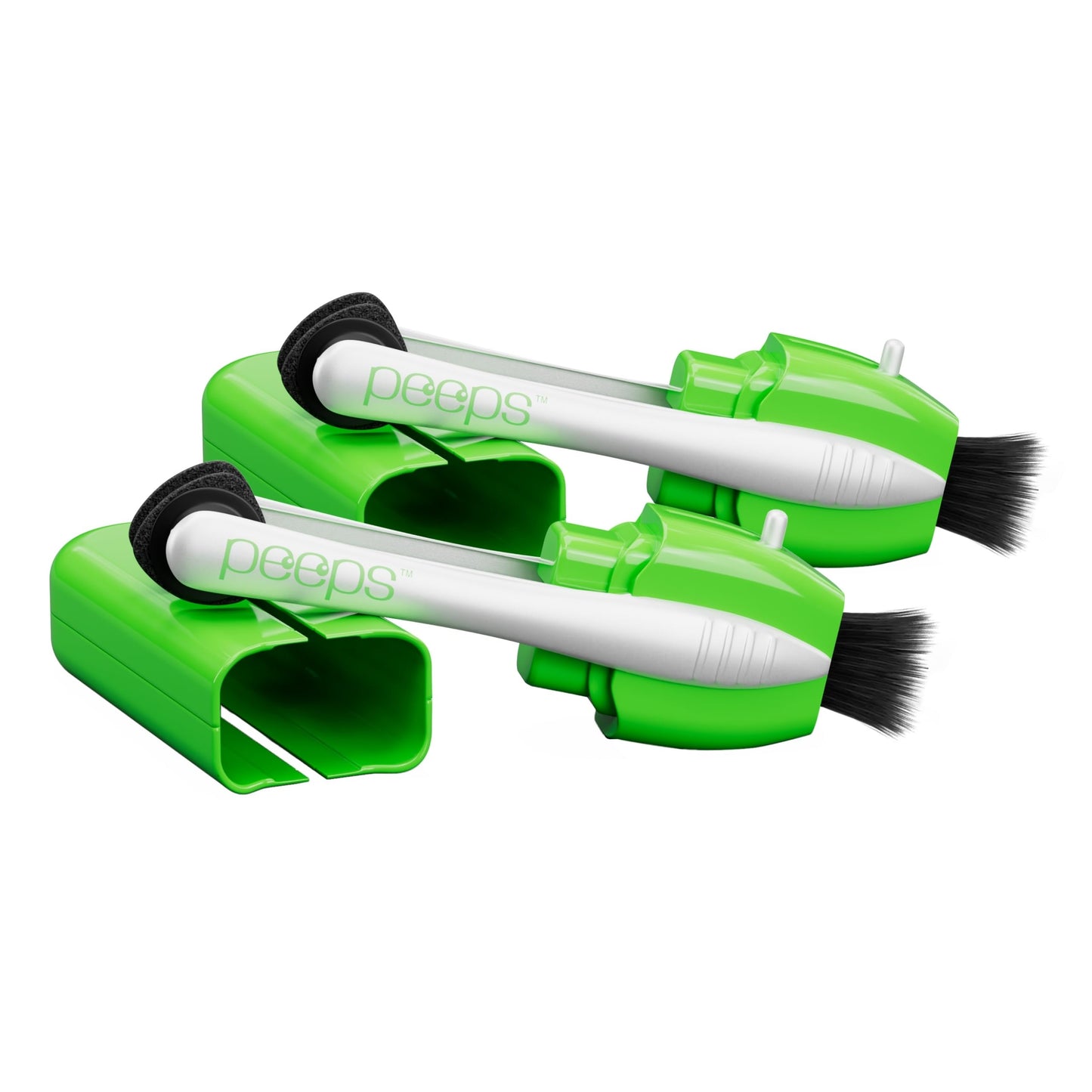 CarbonKlean Peeps Eyeglass Cleaner - NASA-Used Carbon Microfiber, 2-Pack (Green)