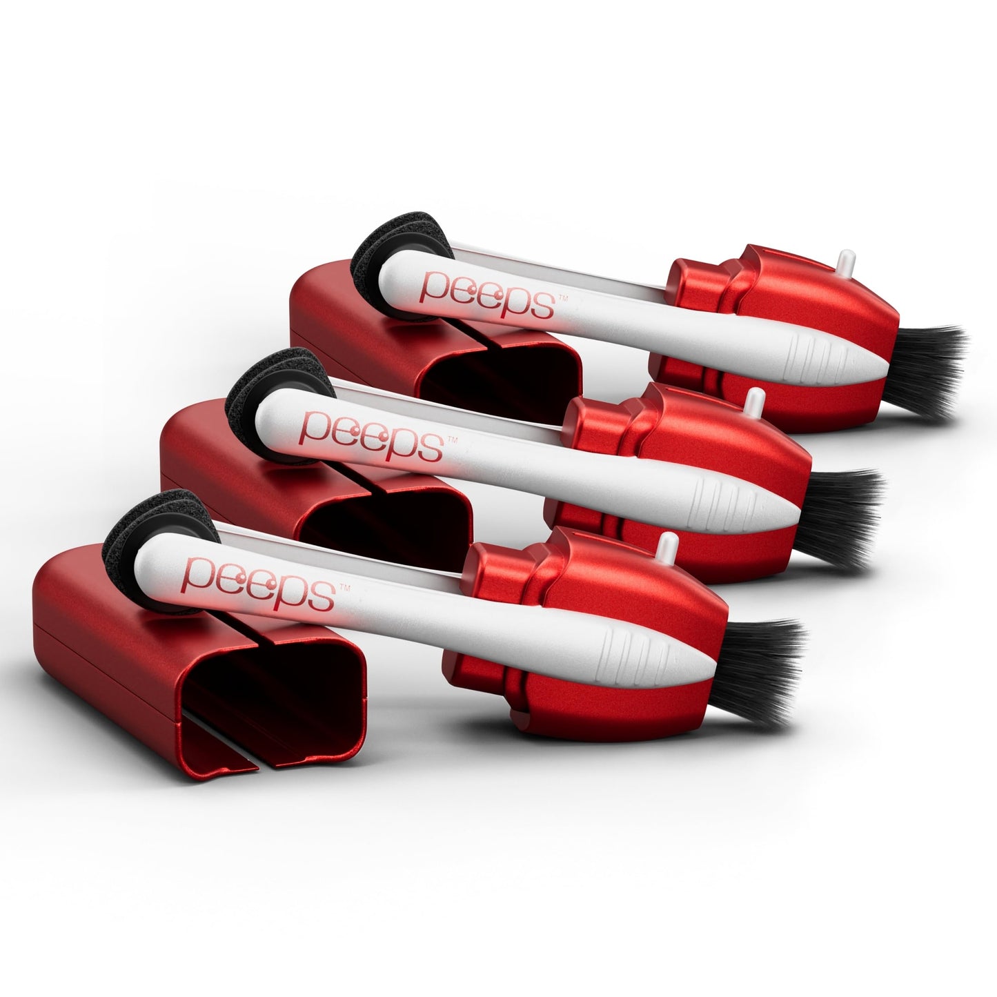 CarbonKlean Peeps Glasses Cleaner | Carbon Microfiber Tech | Soft Touch Red (3 Count)