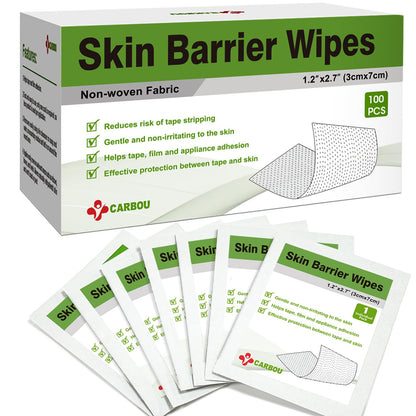 CARBOU Skin Barrier Wipes – 100 Count Skin Prep for Enhanced Adhesion