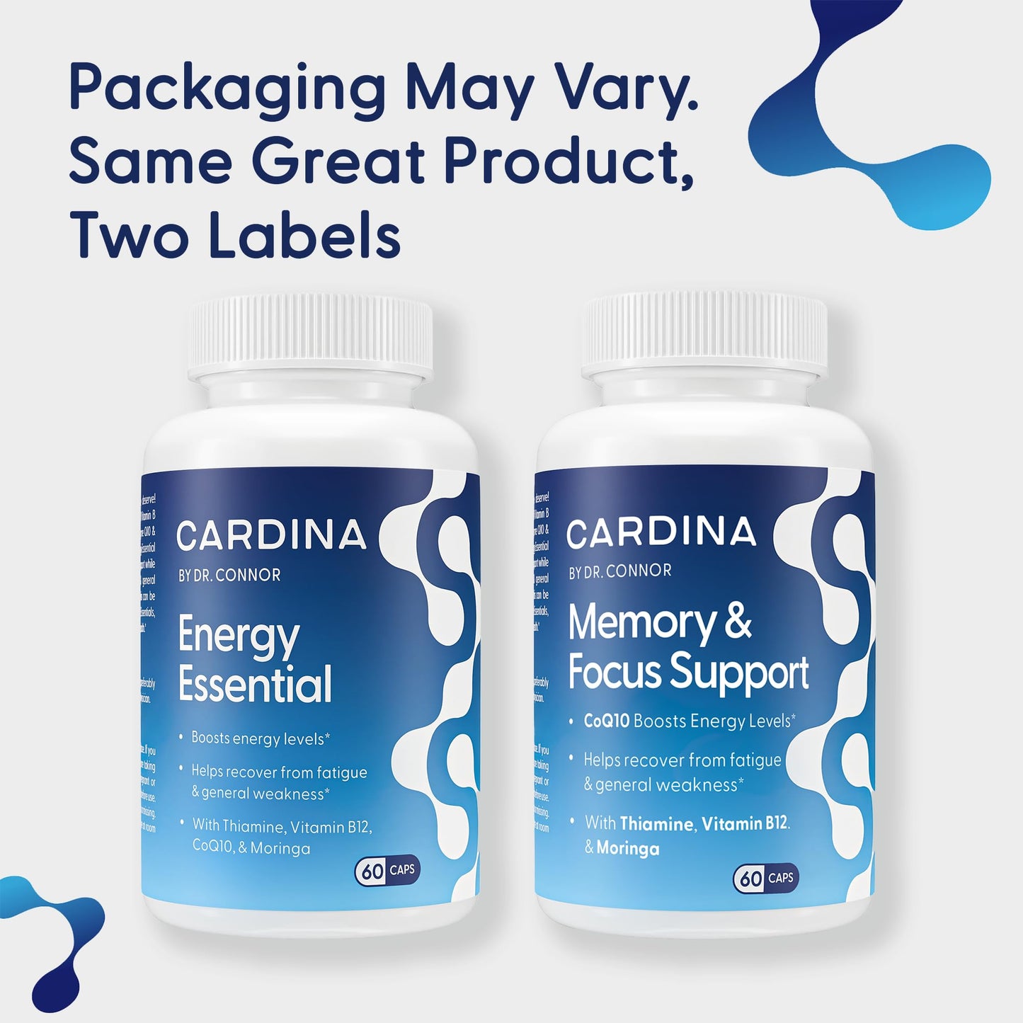 Cardina B12 Vitamins for Women and Men – Brain Memory & Focus Support with Thiamine B1 & COQ10 | 60 Ct