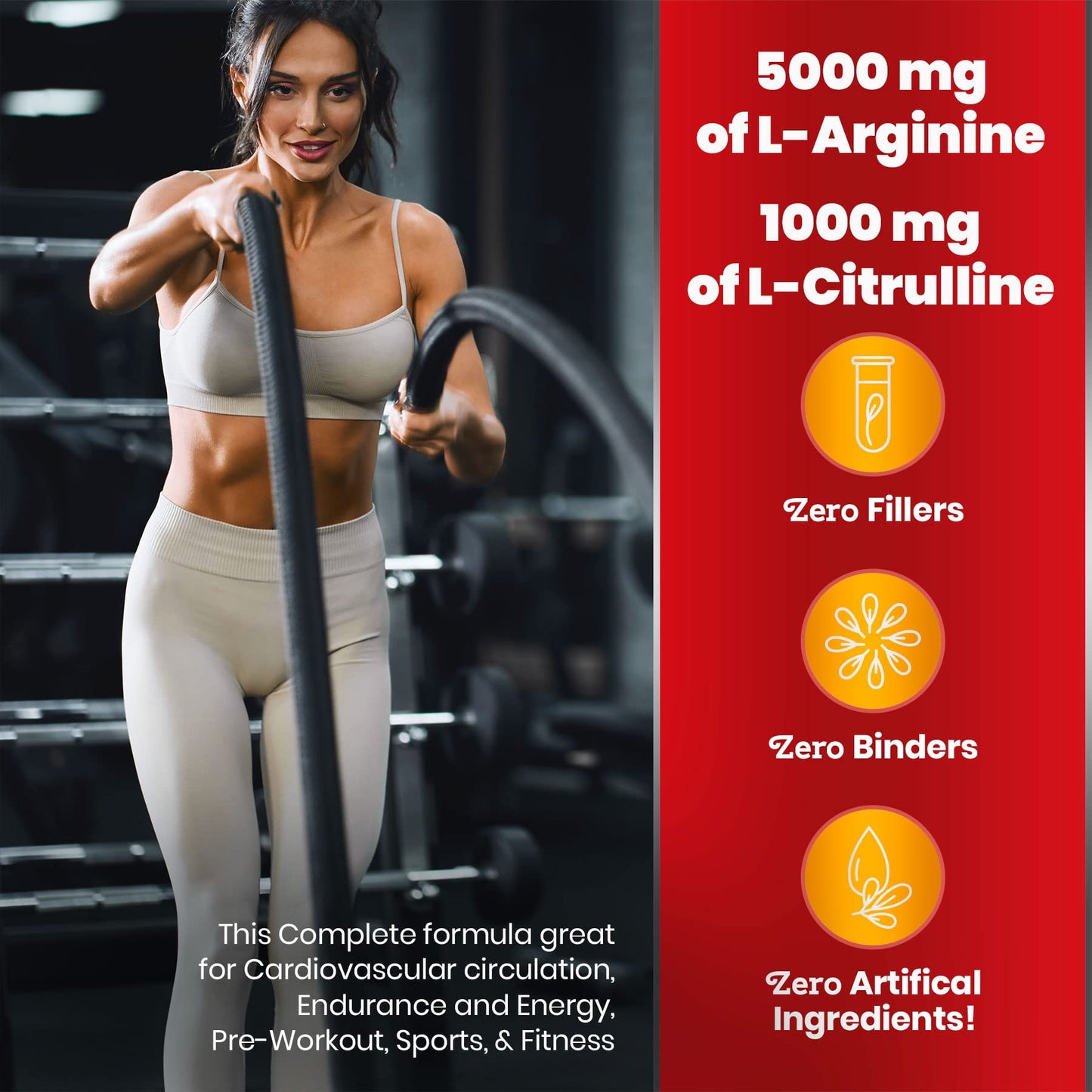 Simply Nature's Pure Cardio Complete - 5,000 mg L-Arginine & 1,000 mg L-Citrulline