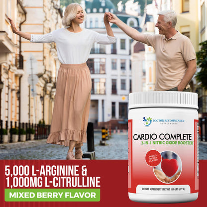Cardio Complete - 3-in-1 Nitric Oxide Booster for Heart Health | 5,000 mg L-Arginine, 1,000 mg L-Citrulline