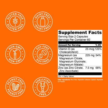Live Conscious Magwell Magnesium Zinc & Vitamin D3 - 120 Caps
