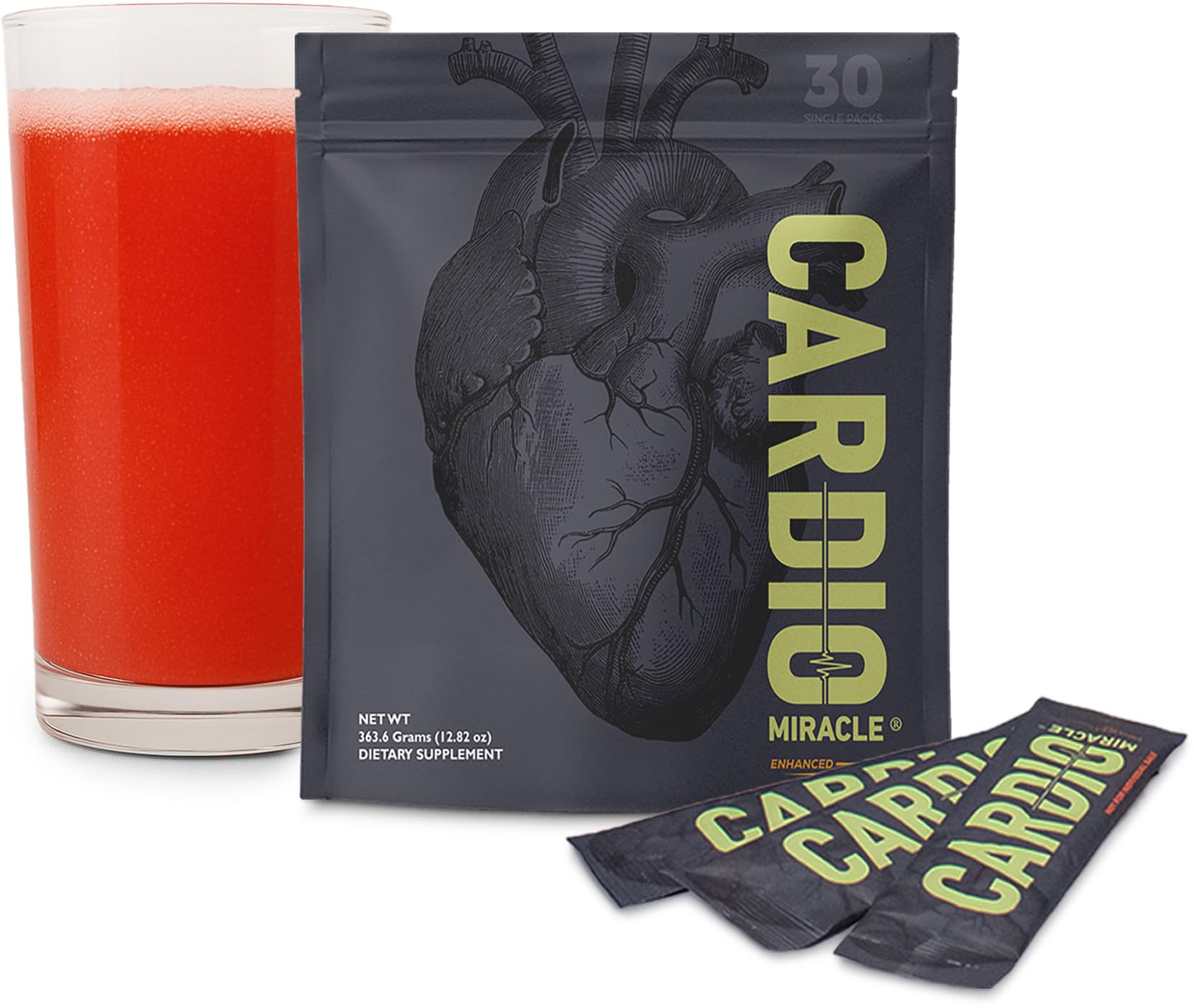 Cardio Miracle Nitric Oxide Supplement 30-Pack Sticks | Beet Root, L-Arginine & L-Citrulline