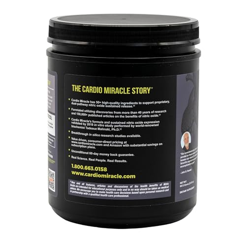 Cardio Miracle Nitric Oxide Supplement – Beet Root & L-Arginine, 90 Servings