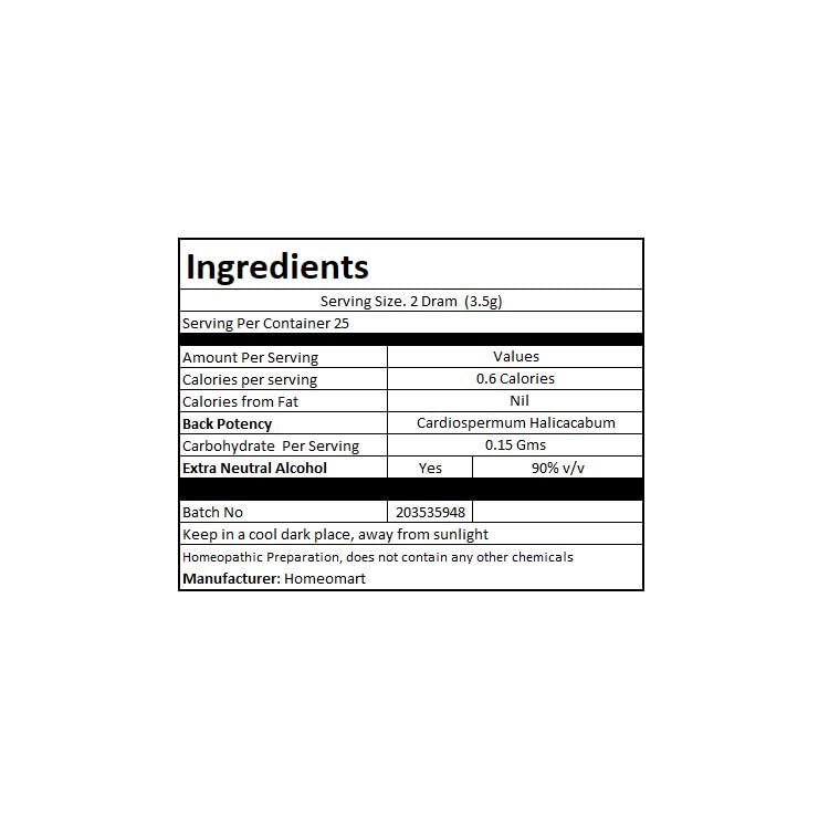 Cardiospermum Halicacabum Homeopathy Pellets 1M Potency – Pack of 3 | HomeoMart