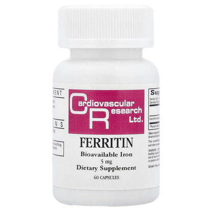 Cardiovascular Research Ferritin Capsules, 60 Count – Bioavailable Iron