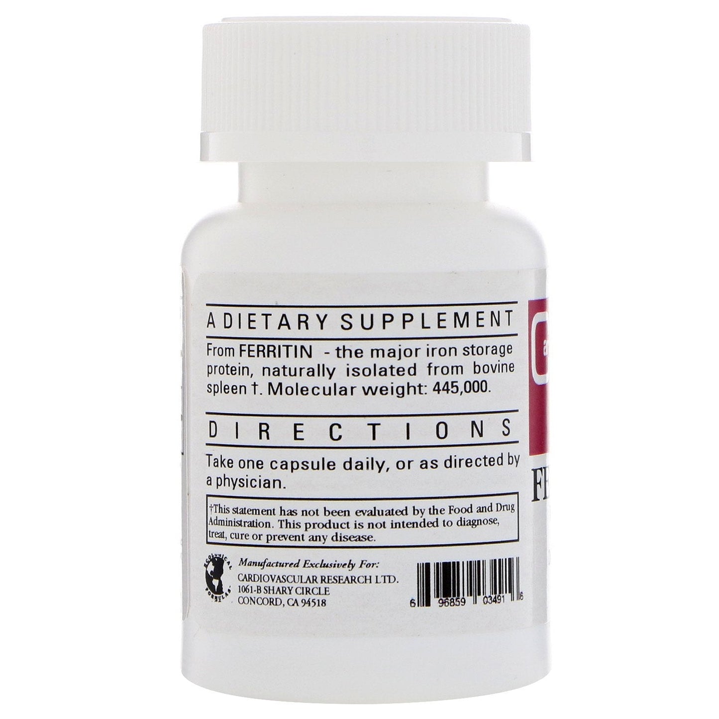 Cardiovascular Research Ferritin Capsules, 60 Count – Bioavailable Iron