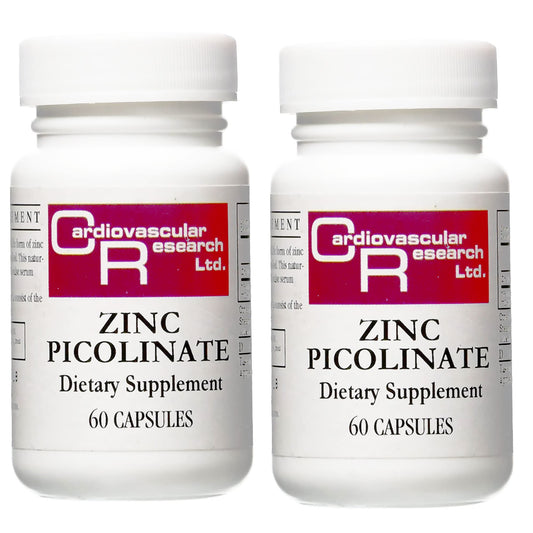 Cardiovascular Research Zinc Picolinate 25 mg – 120 Capsules | Immune System Support | Two Bottle Bundle BritishVita | Premium UK Vitamins & Wellness Supplements