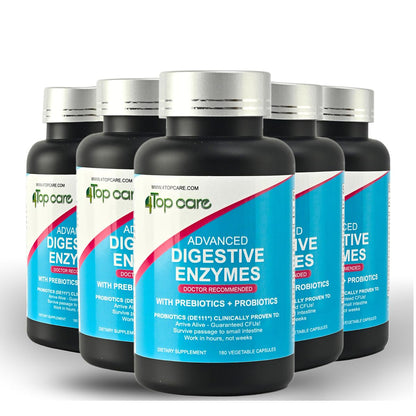 4 TOP CARE H4U Digestive Enzymes with Probiotics & Prebiotics - 180 Vegetarian Capsules