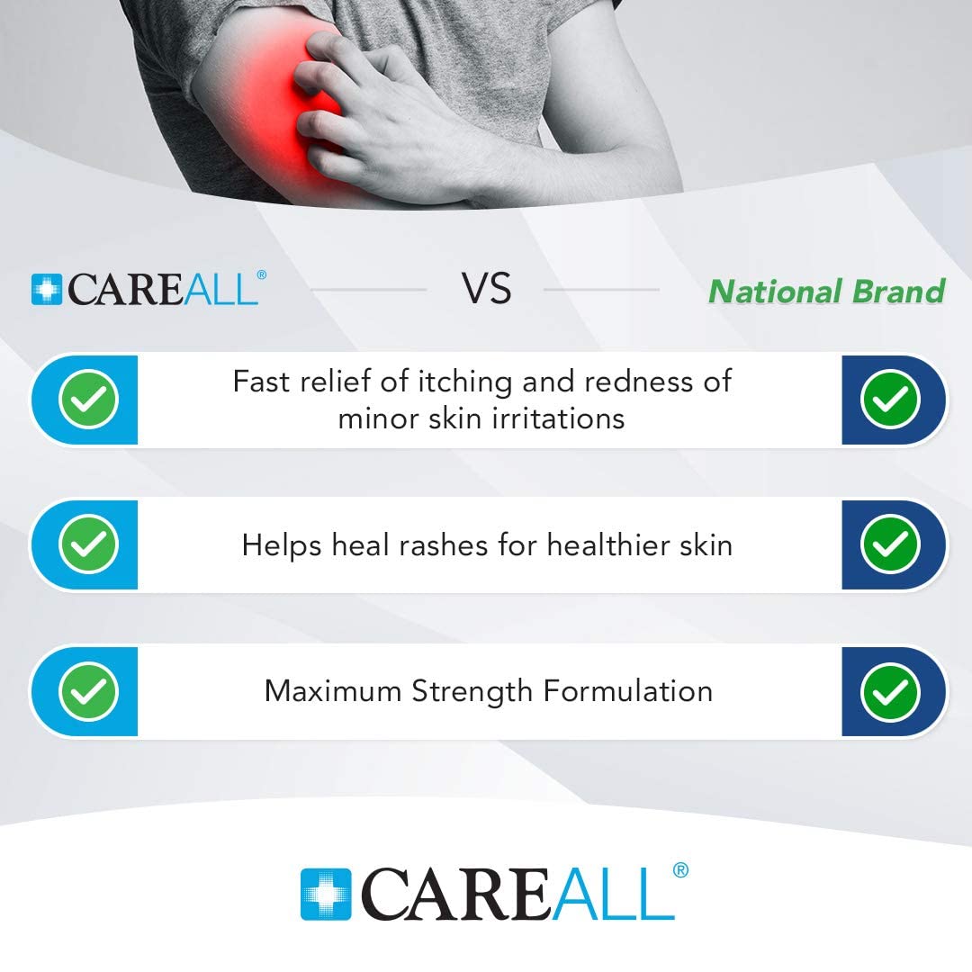 CareAll Hydrocortisone 1% 1oz Tube (Pack of 3) – Maximum Strength Anti-Itch Cream for Bug Bites, Eczema & More