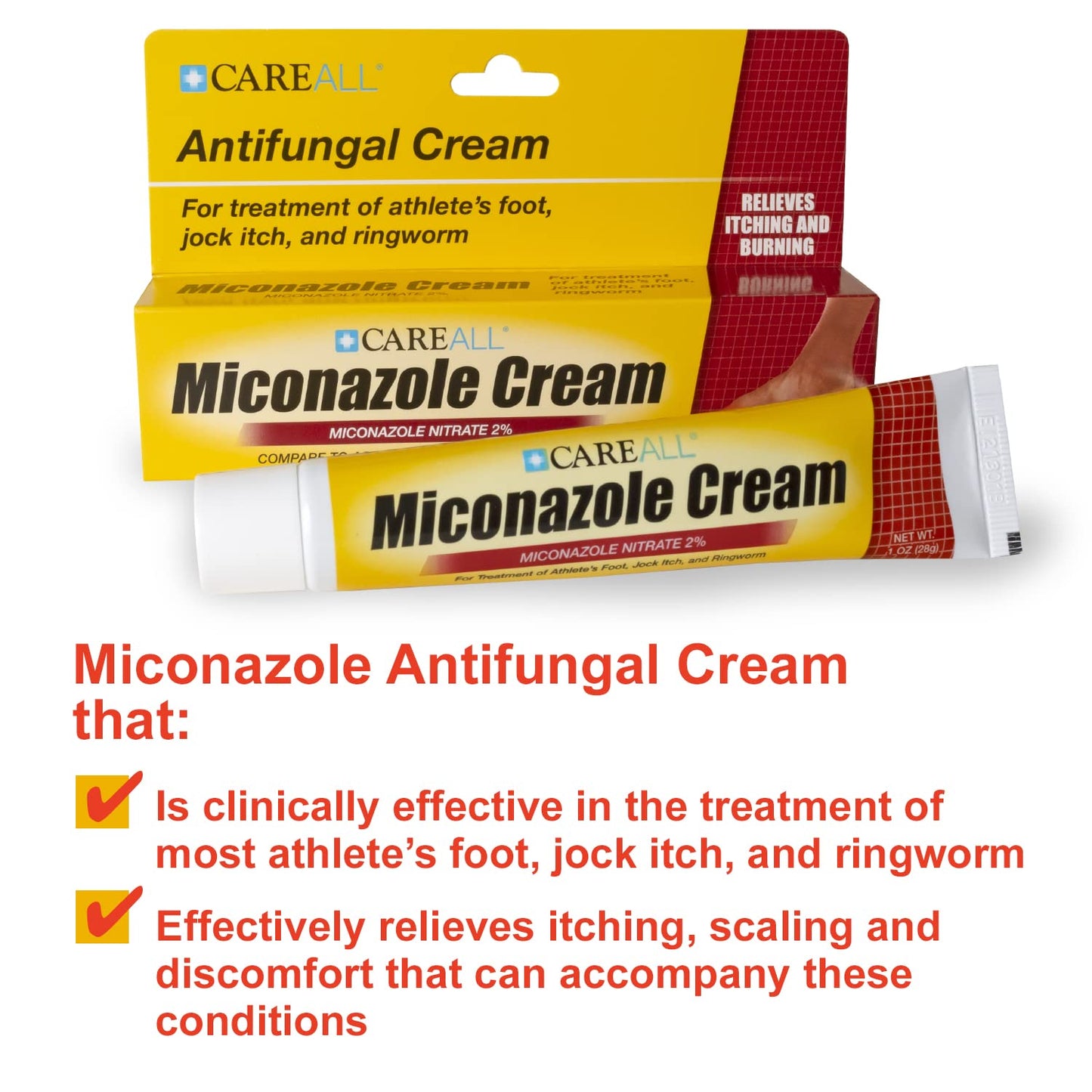CareAll Miconazole Nitrate 2% Antifungal Cream 1 oz (4 Pack) – Compare to Leading Brand