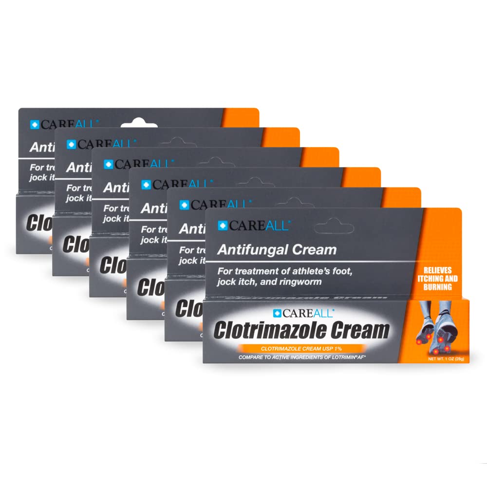 CareAll Clotrimazole 1% Cream 6 Pack – Antifungal Relief for Athlete’s Foot, Jock Itch & Ringworm