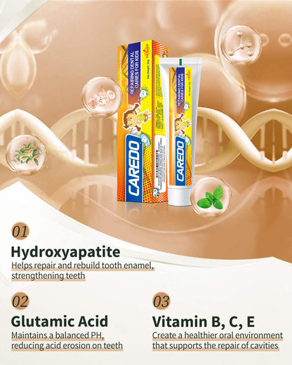 Kids Hydroxyapatite Toothpaste for Reversing Cavities, Fluoride-Free Home Cavity Repair, Safe Toddler & Baby Toothpaste for Enamel Repair, Tooth Decay Repair Remineralizing Treatment Fruity 2Tube