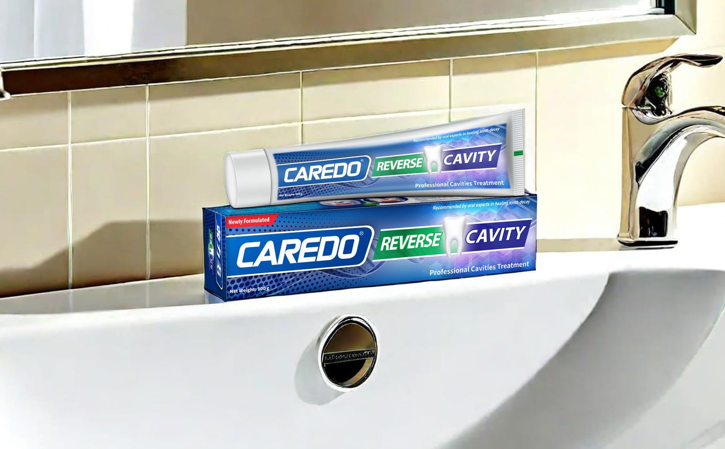 CAREDO Cavity Reversal Toothpaste – Hydroxyapatite, Fluoride Free, 2-Pack