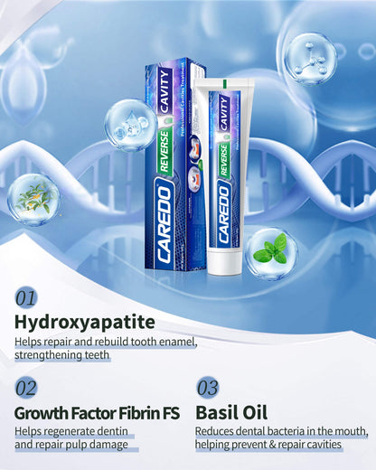 CAREDO Cavity Reversal Toothpaste – Hydroxyapatite, Fluoride Free, 2-Pack