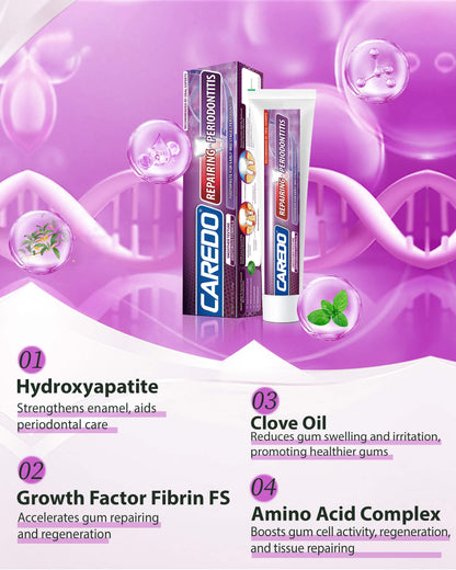 CAREDO Gum Toothpaste for Periodontitis & Gum Disease | Receding Gums, Gingivitis & Bad Breath - 3.52 oz