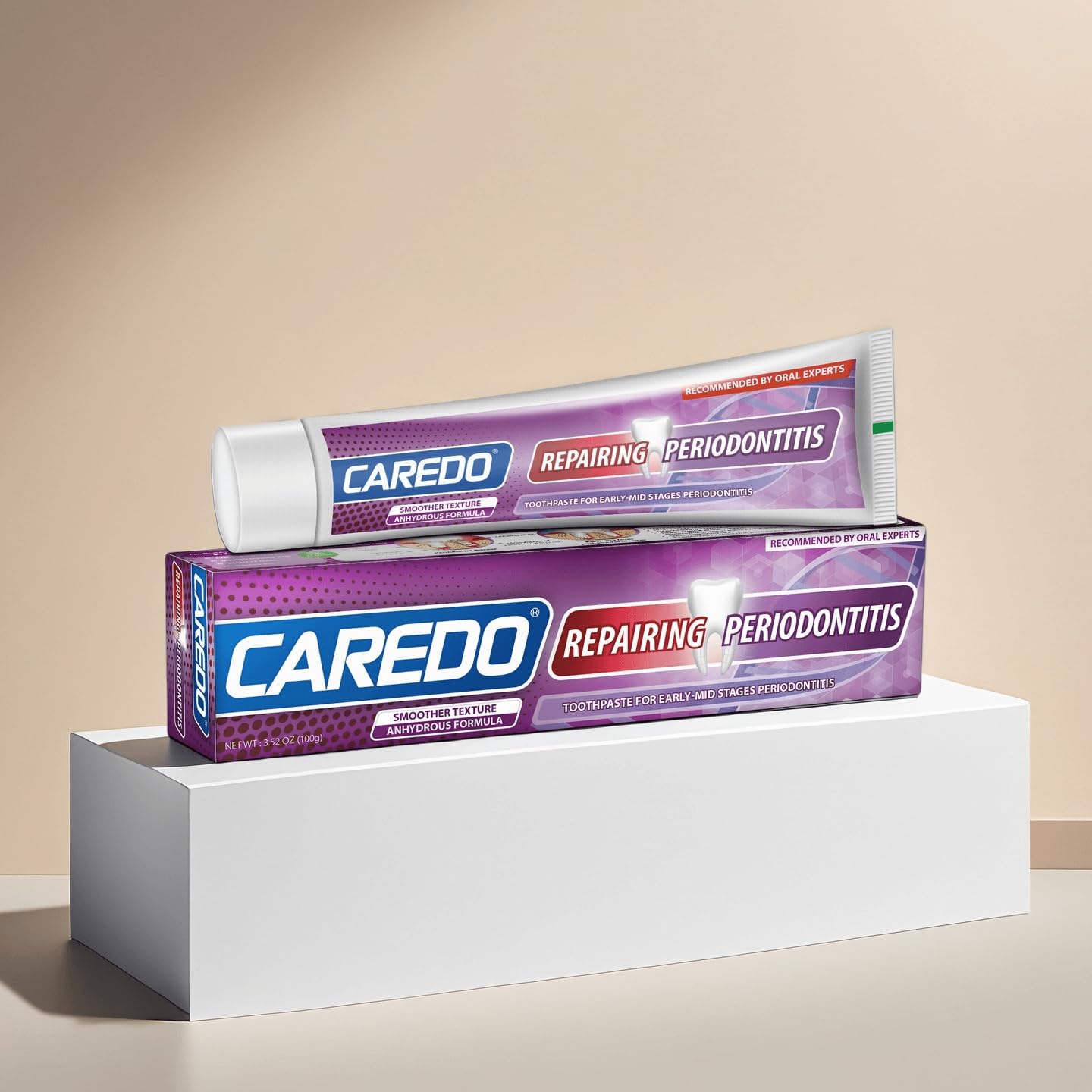 CAREDO Gum Toothpaste for Periodontitis & Gum Disease | Receding Gums, Gingivitis & Bad Breath - 3.52 oz