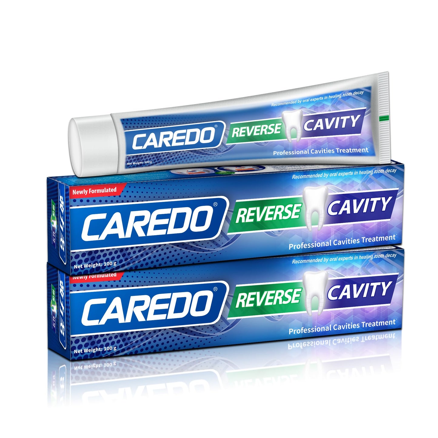 CAREDO Cavity Reversal Toothpaste – Hydroxyapatite, Fluoride Free, 2-Pack