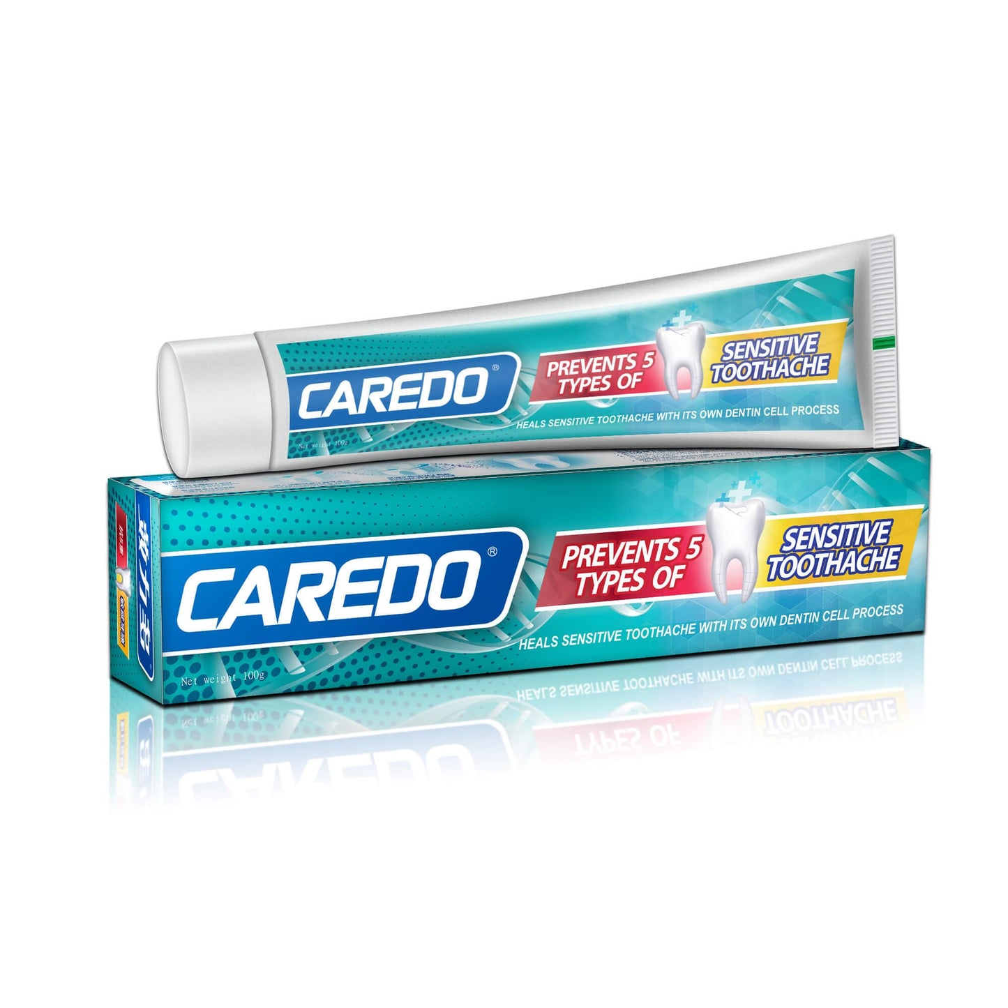 CAREDO Sensitive Teeth Relief Toothpaste for Adults – Enamel Care, Remineralizing, Sensitivity Relief, Fluoride Free 3.52 oz